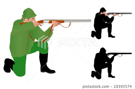 hunter illustration and silhouette 28393574