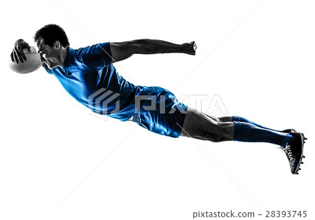 rugby man player silhouette isolated 28393745