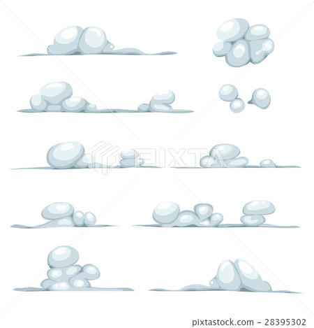 Cartoon Clouds, Smoke, Stone, Snow And Boulders Cartoon Clouds, Smoke, Stone, Snow And Boulders 28395302