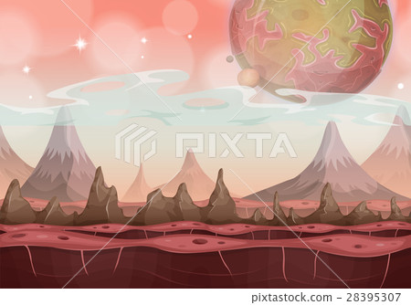 Fantasy Sci-fi Alien Landscape For Ui Game 28395307