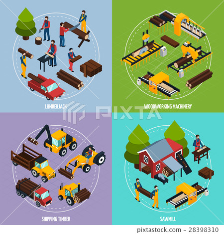 Sawmill 2x2 Isometric Design Concept Sawmill 2x2 Isometric Design Concept 28398310