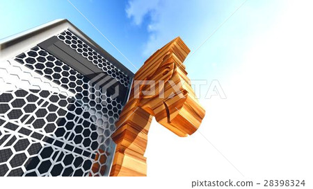 Trojan horse and computer 3d rendering 28398324