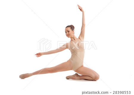 young pretty ballet dancer sitting in elegant pose 28398553