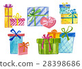 Watercolor gift boxes 28398686
