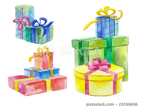 Watercolor gift boxes Watercolor gift boxes 28398696