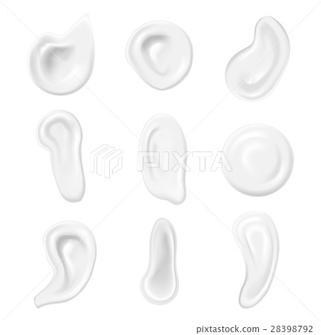 Realistic White Swirl or Foam Cream Set Cosmetic 28398792