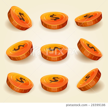 Dollar Coins Set For Game Ui 28399186