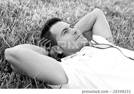 Man portrait lying 28399231