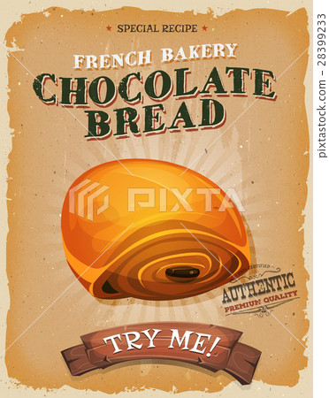 Grunge And Vintage Chocolate Bread Poster 28399233