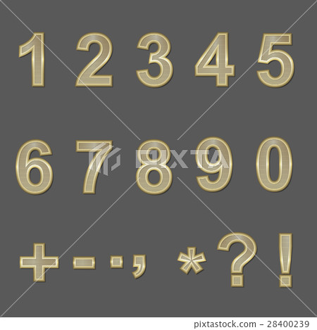 Design elements - gold 3D font, numbers Design elements - gold 3D font, numbers 28400239