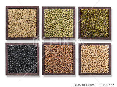 Multicolored beans in  bowl 28400777