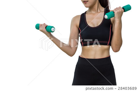Young woman working out with dumbbells over white background, ,include clipping path, sport girl concept Young woman working out with dumbbells over white background, ,include clipping path, sport girl concept 28403689