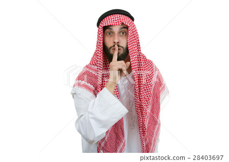 Arab businessman in silence concept isolated on Arab businessman in silence concept isolated on 28403697