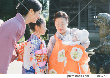 festival day for children of three, five and seven years of age, shrine visit, baby 28403745