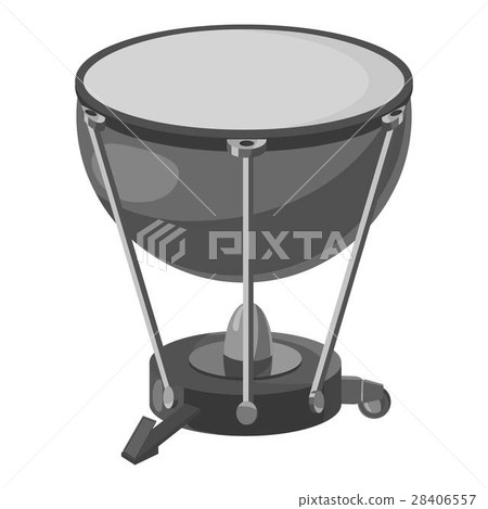 Percussion drum icon, gray monochrome style 28406557