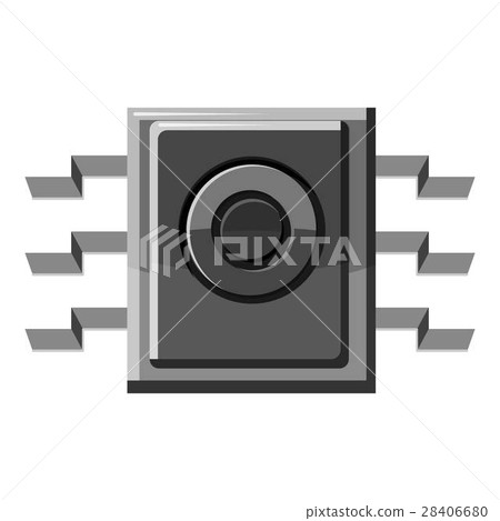 Spy microchip icon, gray monochrome style Spy microchip icon, gray monochrome style 28406680
