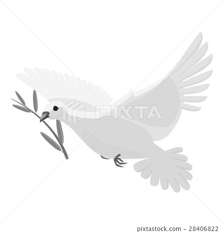Dove icon, gray monochrome style Dove icon, gray monochrome style 28406822