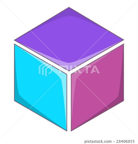 Colorful cube icon, cartoon style Colorful cube icon, cartoon style 28406855