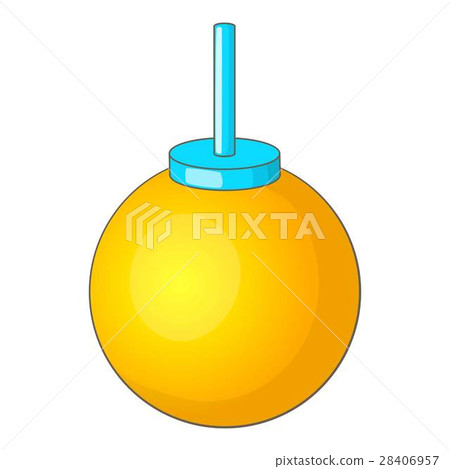 Round ceiling lamp icon, cartoon style 28406957