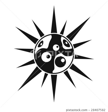 Round cell virus icon, simple style 28407582