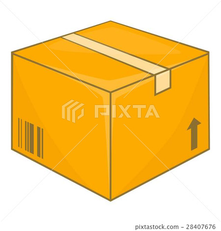 Cardboard box icon, cartoon style Cardboard box icon, cartoon style 28407676