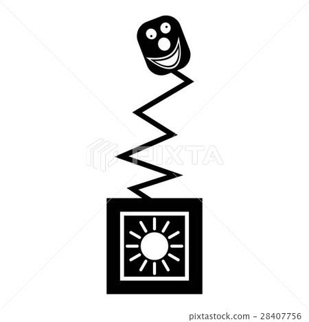 Toy on spring in box icon, simple style Toy on spring in box icon, simple style 28407756