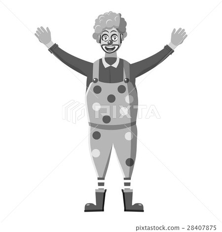 Clown icon, gray monochrome style Clown icon, gray monochrome style 28407875