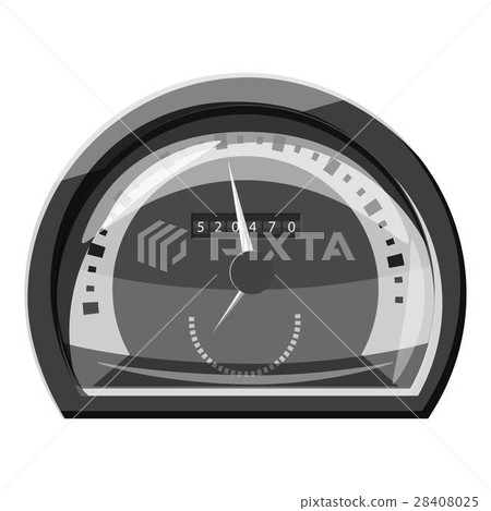 Vehicle speedometer icon, gray monochrome style 28408025