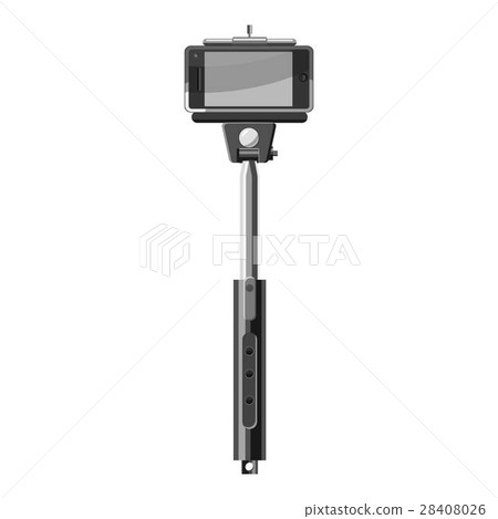 Selfie stick icon, gray monochrome style Selfie stick icon, gray monochrome style 28408026