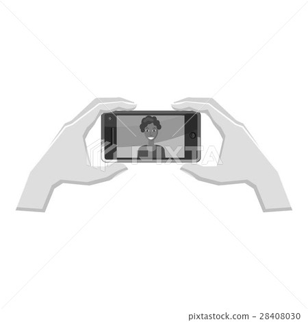 Hands taking pictures on phone icon 28408030