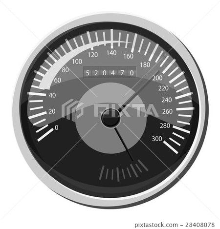 Car speedometer icon, gray monochrome style Car speedometer icon, gray monochrome style 28408078