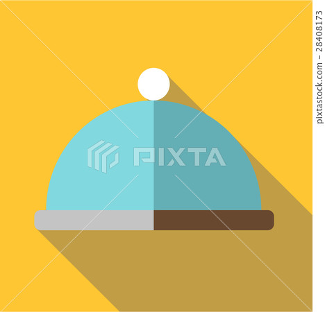 Restaurant cloche icon, flat style Restaurant cloche icon, flat style 28408173