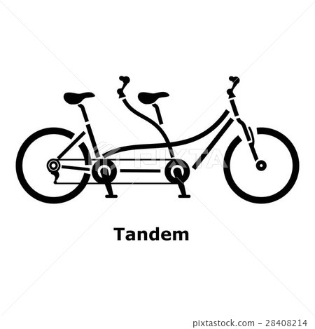 Tandem bicycle icon, simple style 28408214