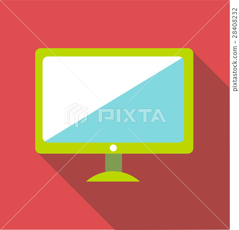 Computer monitor icon, flat style 28408232