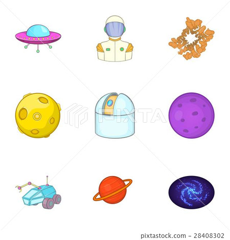 Space icons set, cartoon style Space icons set, cartoon style 28408302