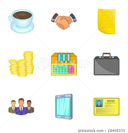 Company icons set, cartoon style 28408333