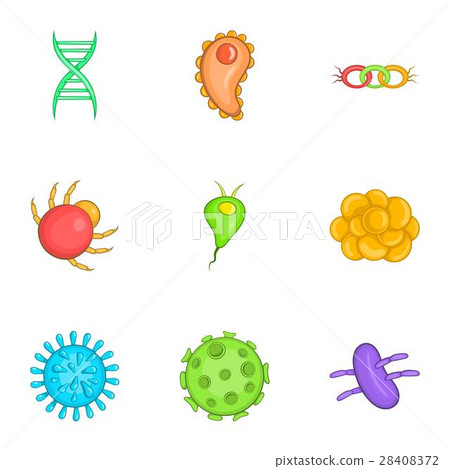 Illness icons set, cartoon style Illness icons set, cartoon style 28408372