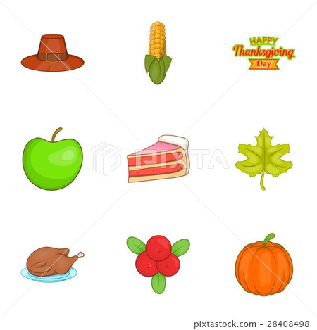 Public holiday of USA icons set, cartoon style 28408498