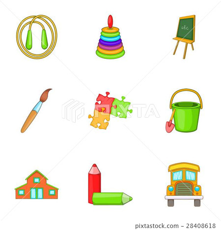 School years icons set, cartoon style School years icons set, cartoon style 28408618