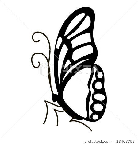 Contour butterfly icon, simple style 28408795