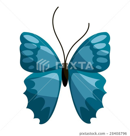 Blue butterfly icon, cartoon style 28408796