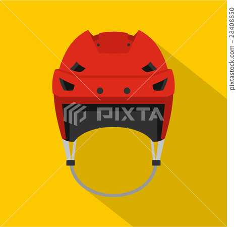 Hockey helmet icon, flat style Hockey helmet icon, flat style 28408850
