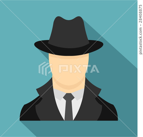 Spy icon, flat style 28408875