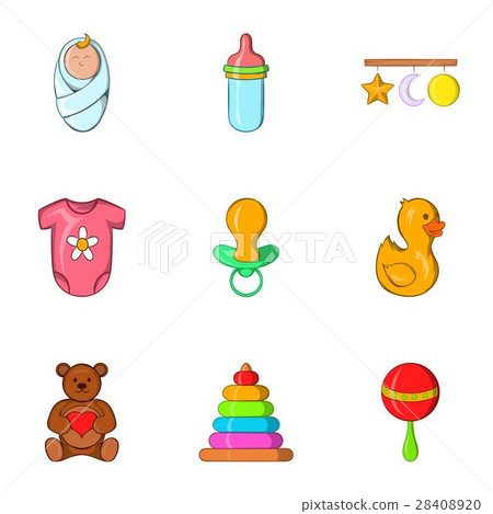 Baby icons set, cartoon style 28408920