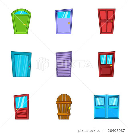Barrier icons set, cartoon style Barrier icons set, cartoon style 28408987