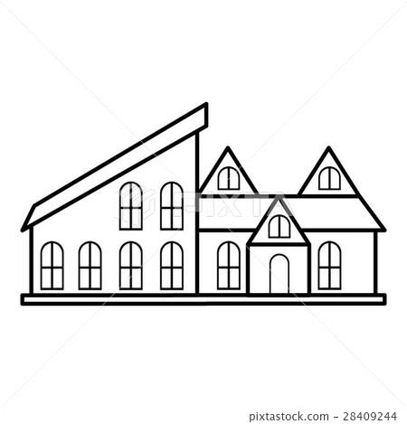 Stylish house icon, outline style Stylish house icon, outline style 28409244