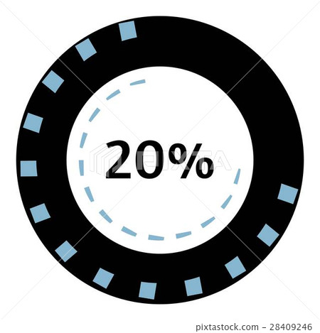 Web preloader 20 percent icon, flat style Web preloader 20 percent icon, flat style 28409246
