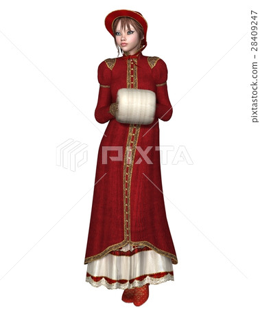 Regency Girl in Red Winter Coat Regency Girl in Red Winter Coat 28409247