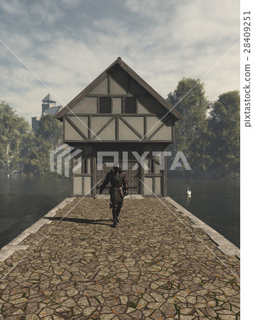 Medieval Knight Defending a Gatehouse Medieval Knight Defending a Gatehouse 28409251
