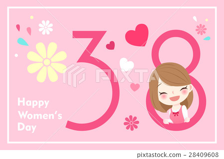 girl with happy womens day 28409608